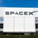 a building with a sign that says spacex on it